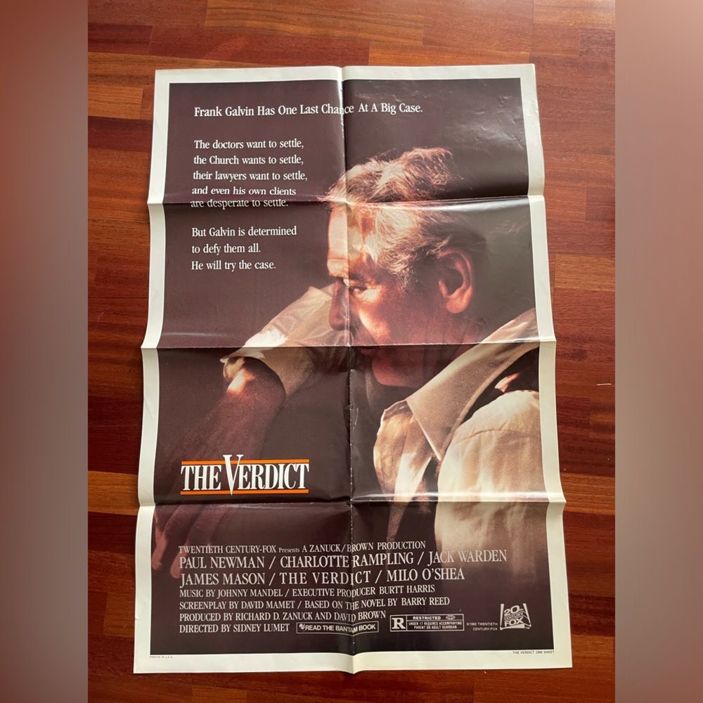 Vintage Original The Verdict Movie Theatrical Poster